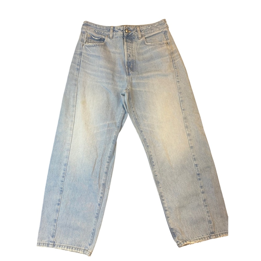 Madewell Curvy Pieced Barrel-Leg Jeans Light Wash High Rise 29 CKP497455227